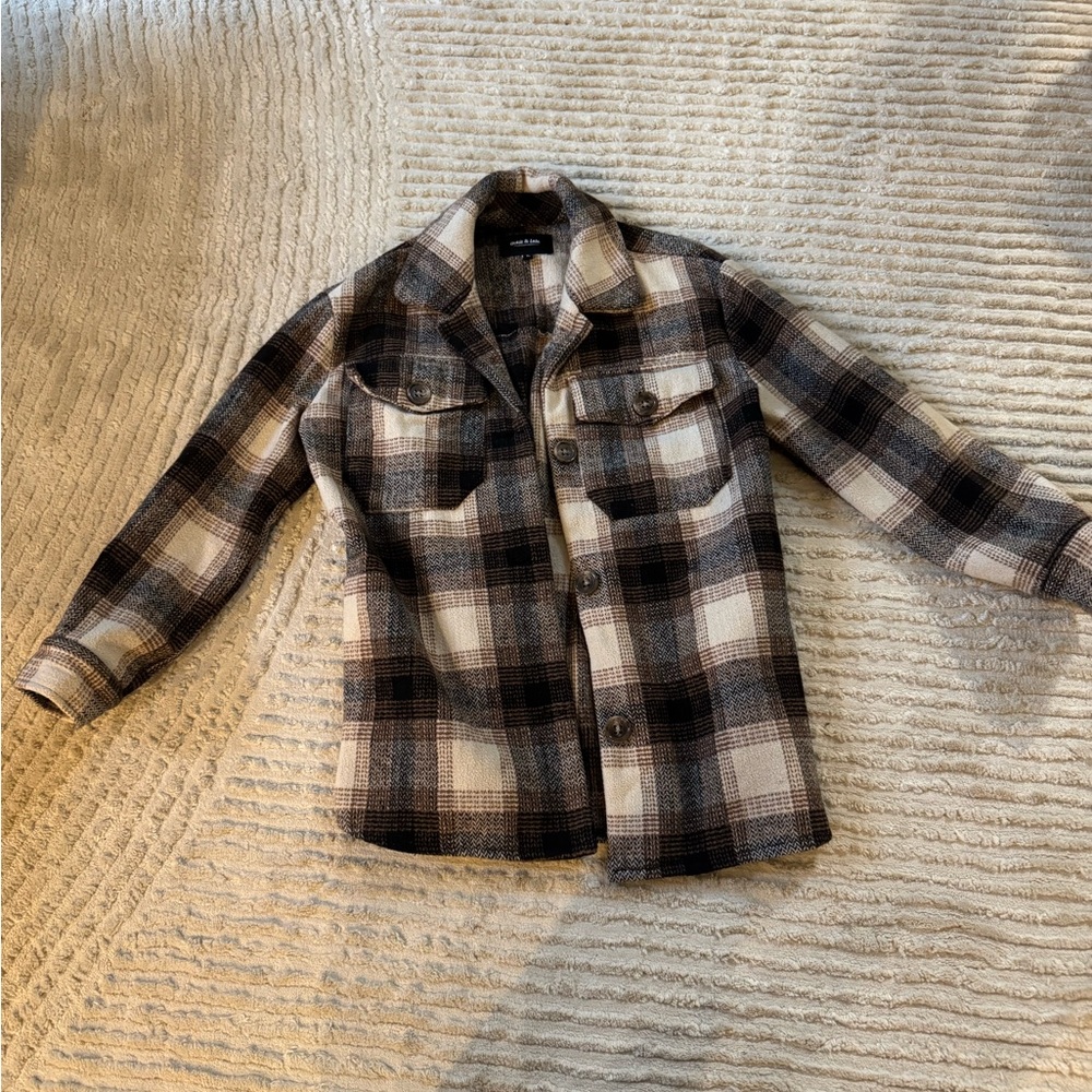 Plaid Button-Up Jacket
